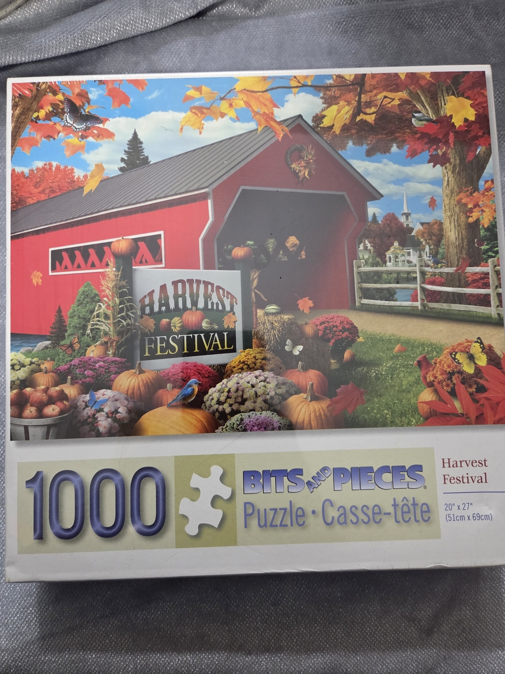 Bits and Pieces Harvest Festival 1000-Piece Jigsaw Puzzle - Red